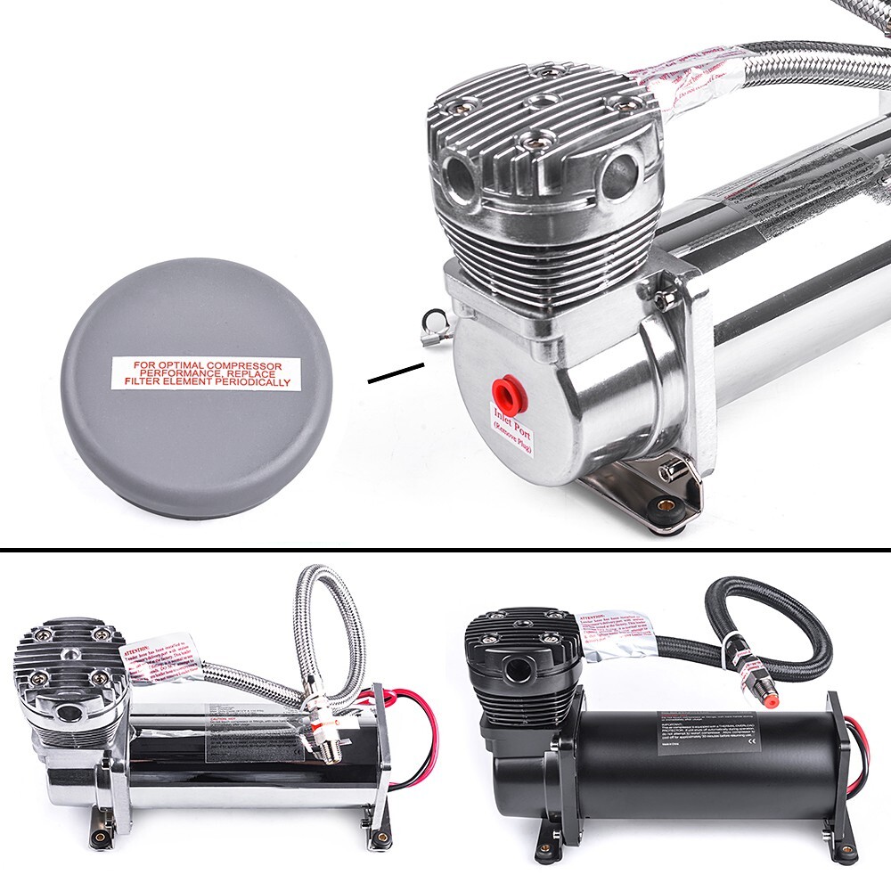 Air Suspension Compressor 3/8 NPT 200 PSI Heavy Duty Air Train Horn 12V