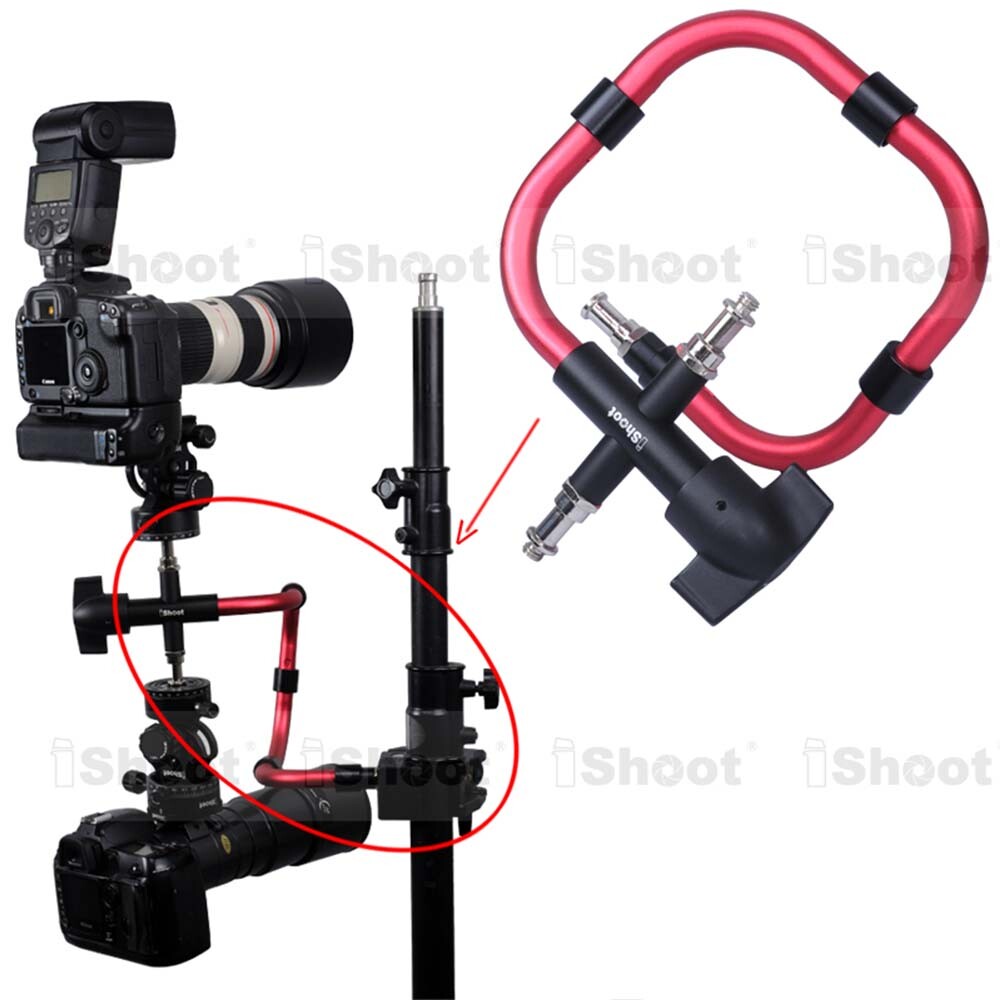 Support Flash Bracket Camera Holder for Light Stand Tripod Panning Ball Head
