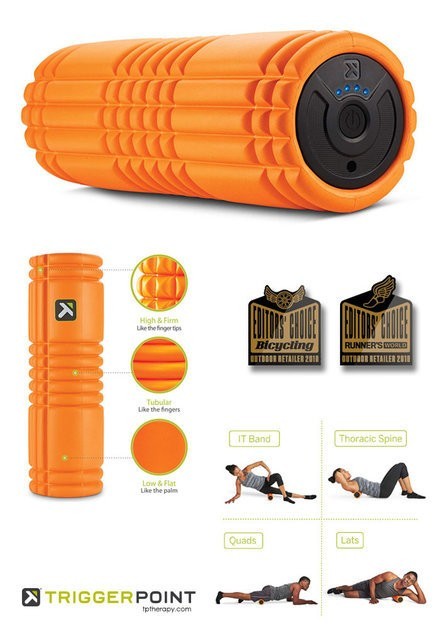 Trigger Point Grid Vibe Plus Vibrating Foam Roller Orange New