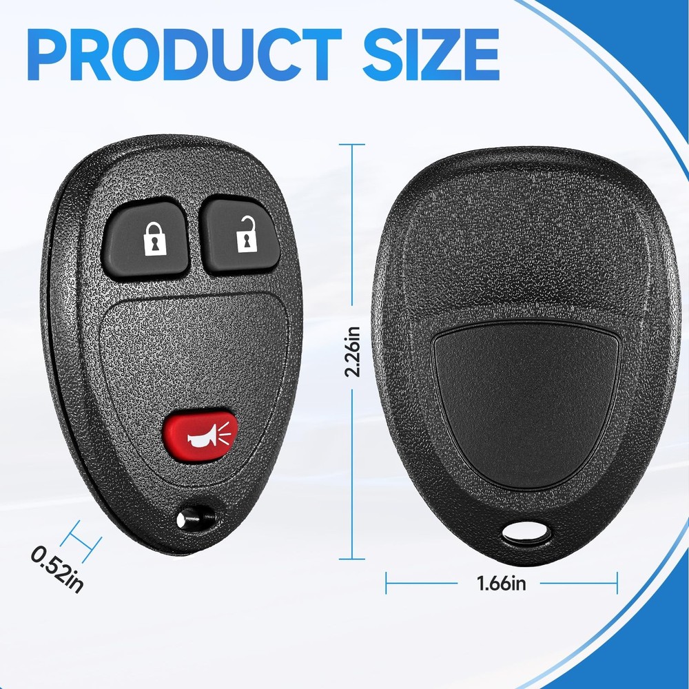2 PCS Keyless Entry Key Fob Replacement Fits for Chevy 2-Pack, Black