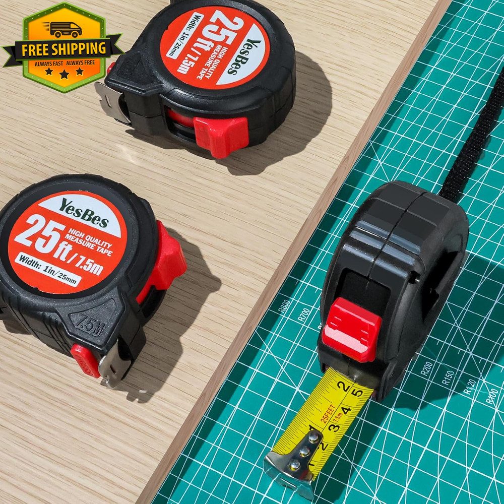 25ft Tape Measure Self Lock Retractable Easy Read Bulk Pack
