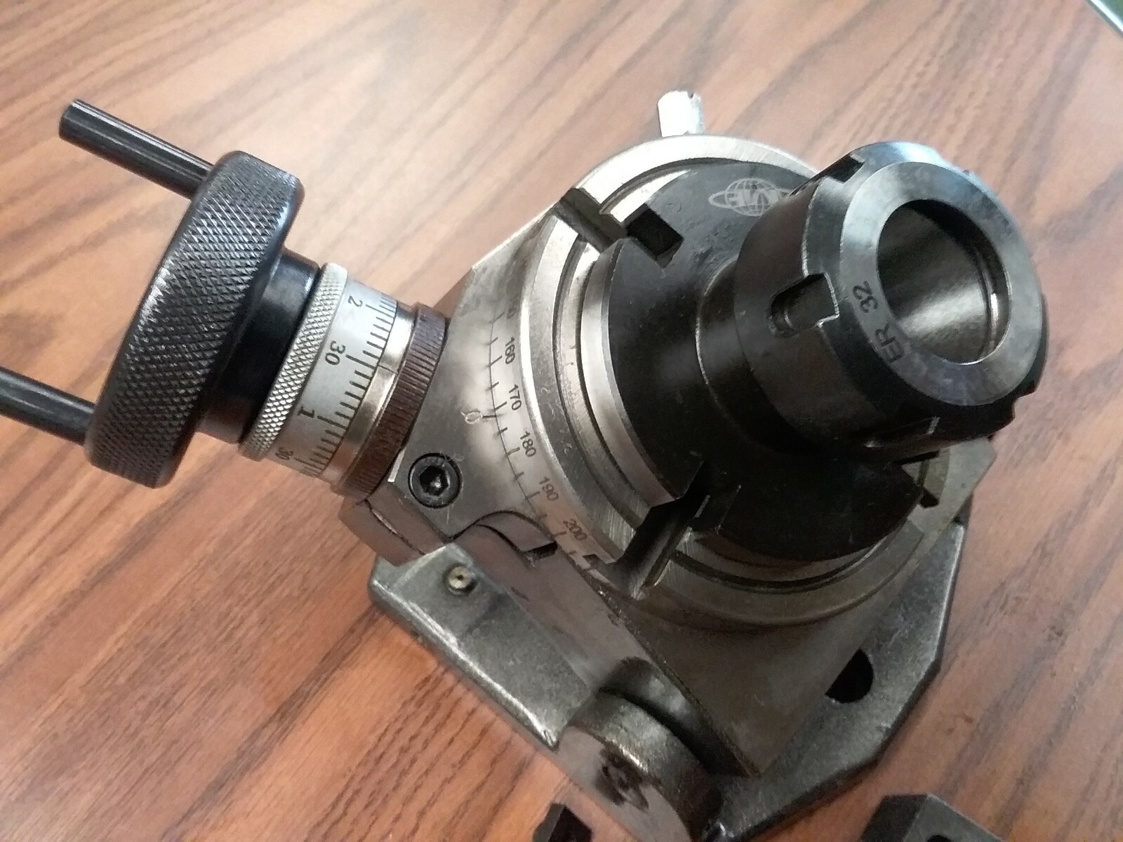 4" PRECISION TILTING ROTARY TABLE w. ER32 collet chuck adapter #TTSK-100ER32