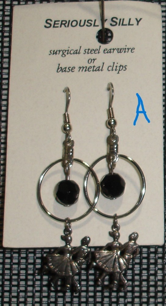 Dancing Couple Earrings, pierced, NEW