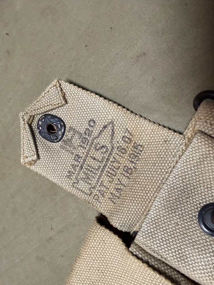 ORIGINAL WWI WWII US ARMY M1910 INFANTRY FIELD 10 POCKET AMMO BELT-MILLS, 1920