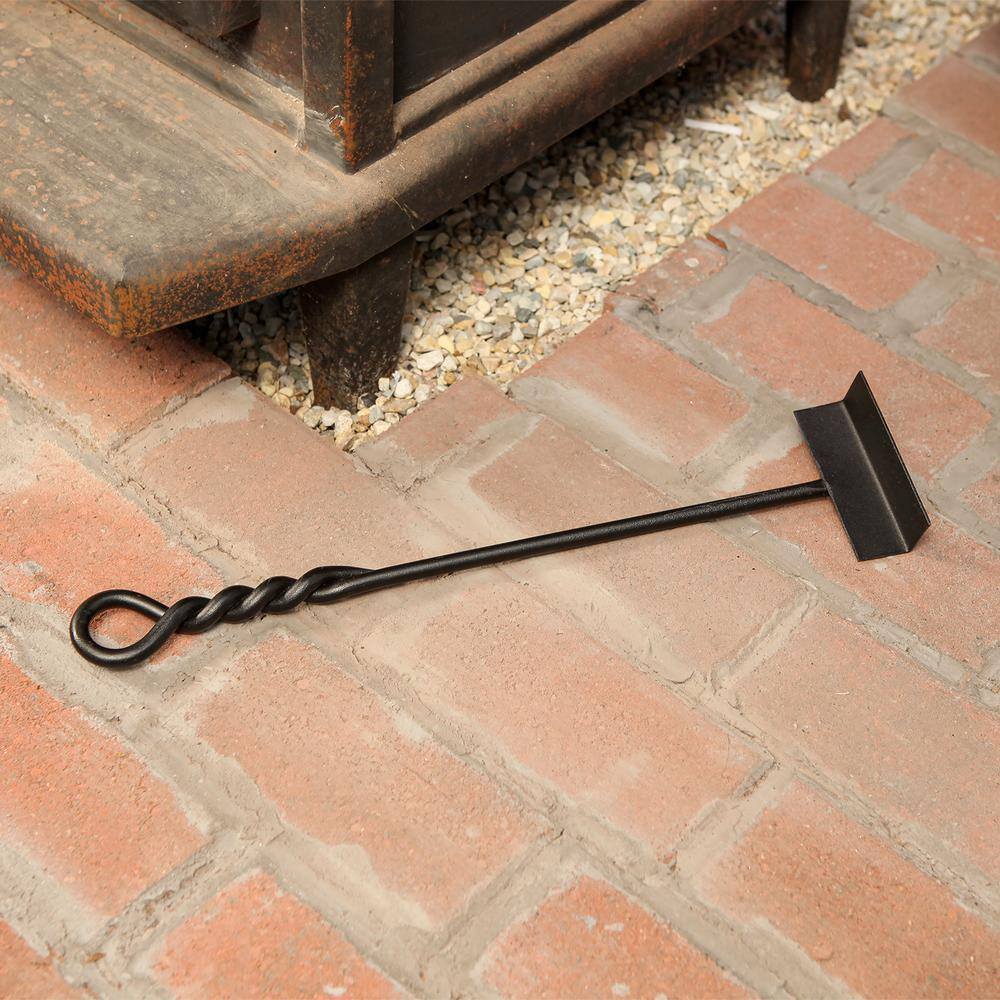 18 In. Tall Black Mini Rope Design Fireplace Hoe Tool
