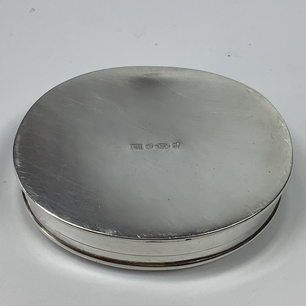 Solid Silver Pill Pot Hinged Lidded Box 22g Hallmarked Sheffield 1996