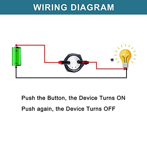 5pcs 12mm Push Button Switch Raised Head ON-Off Normally Open Latching Black