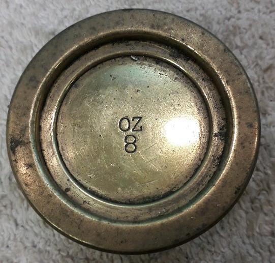 Antique 8oz Solid Bronze Trade Scale Weight Gbb34