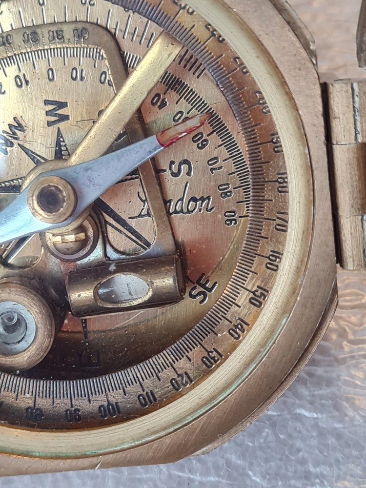 Vintage Stanley Brass Navigation Compass - Maritime