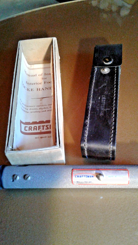 Lock Hand Level Craftsman W/ Box / Manual / leather Case
