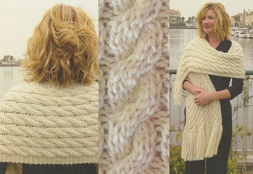 Keep It Simple Knitting Pattern KS130 Elegant Cabled Shawl