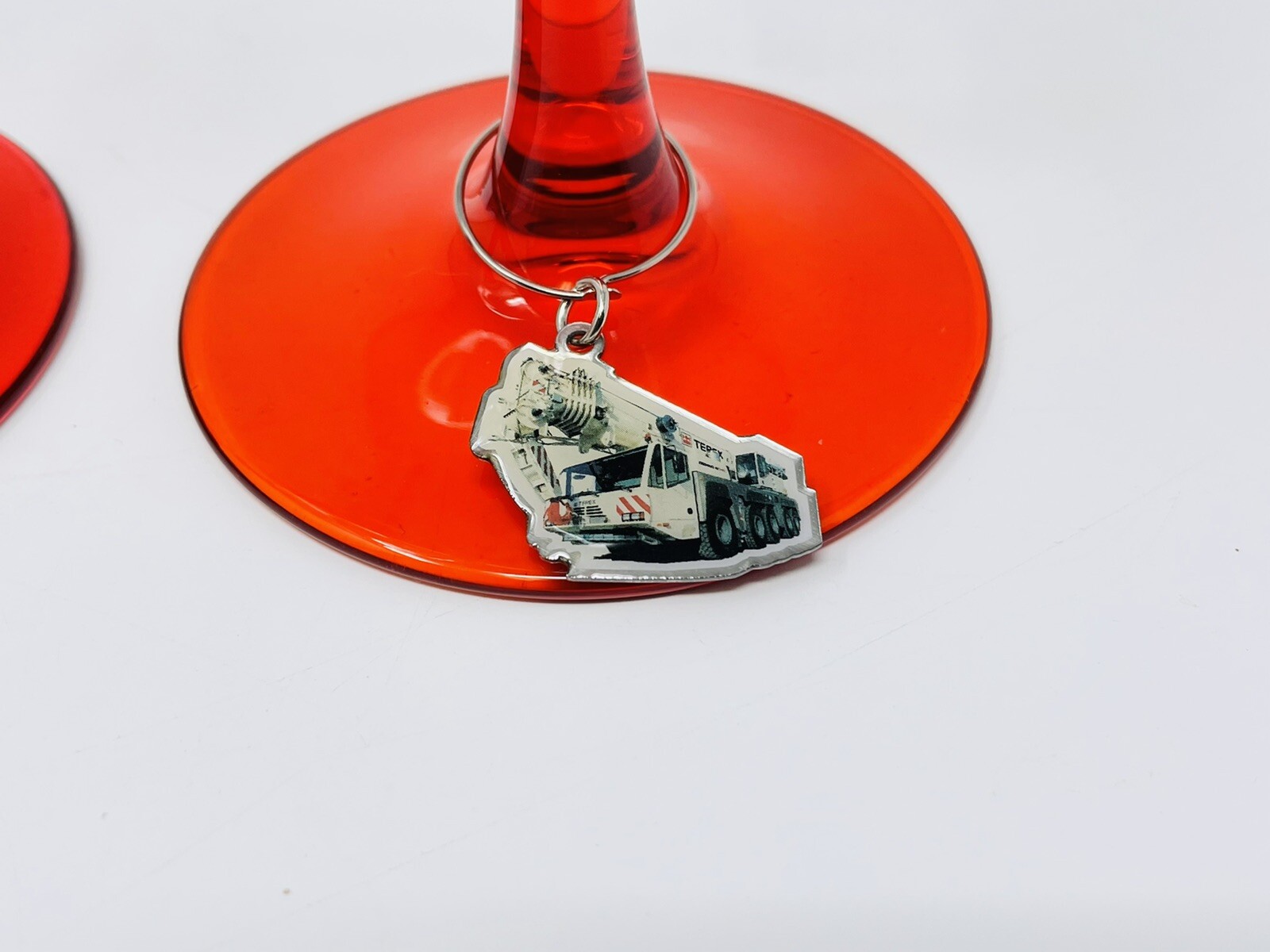 Vintage Terex Logo Custom Wine Glass Set of 2 Summer Social 07 Collectible NOS