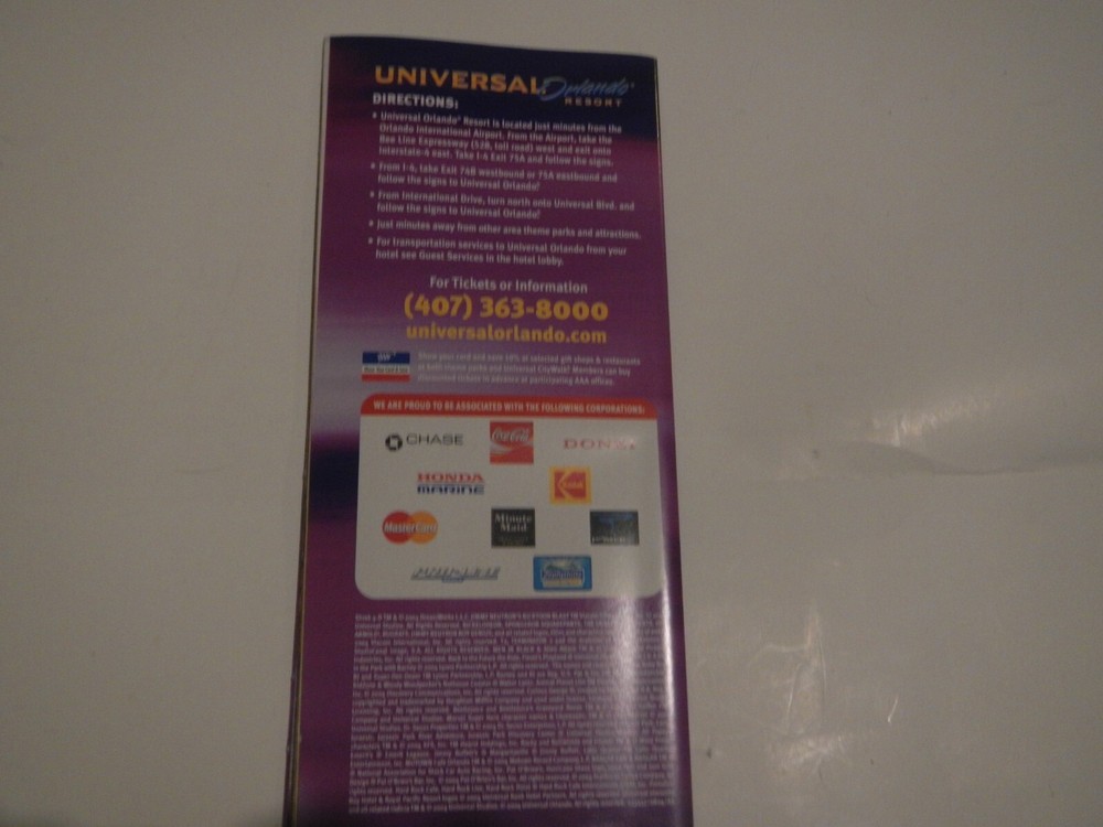 Universal Orlando brochure 2004