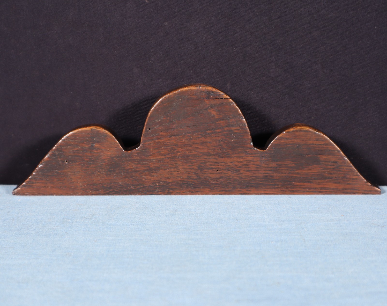 10" Wide Antique French Breton Crest in Solid Chestnut Wood Highly Carved