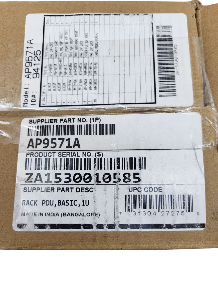 APC Rack Mount PDU, Basic 200V-230V/30A, (10) Outlets, 1U Horizontal Rackmount--