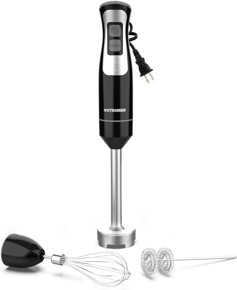 Immersion Blender Handheld, Hand Blender with 4-point thickened SS blades