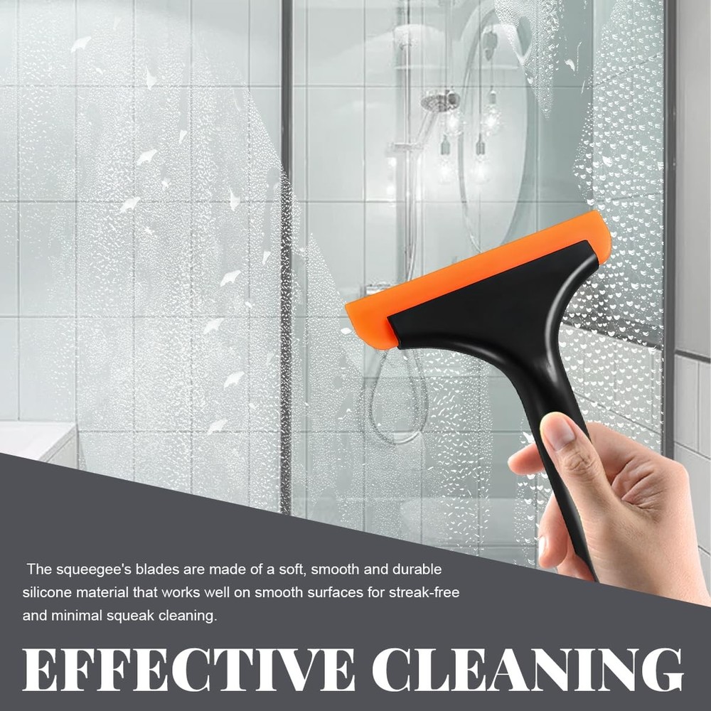 Wevdn Small Silicone Window Squeegee, Car Windshield Black