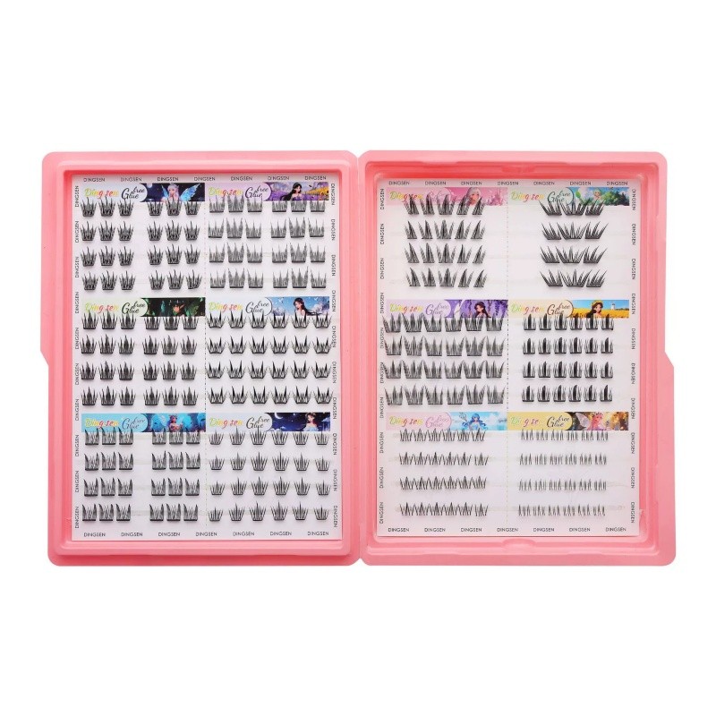 12 Styles Segmented Self-Adhesive False Eyelashes – Mixed Set No Glue
