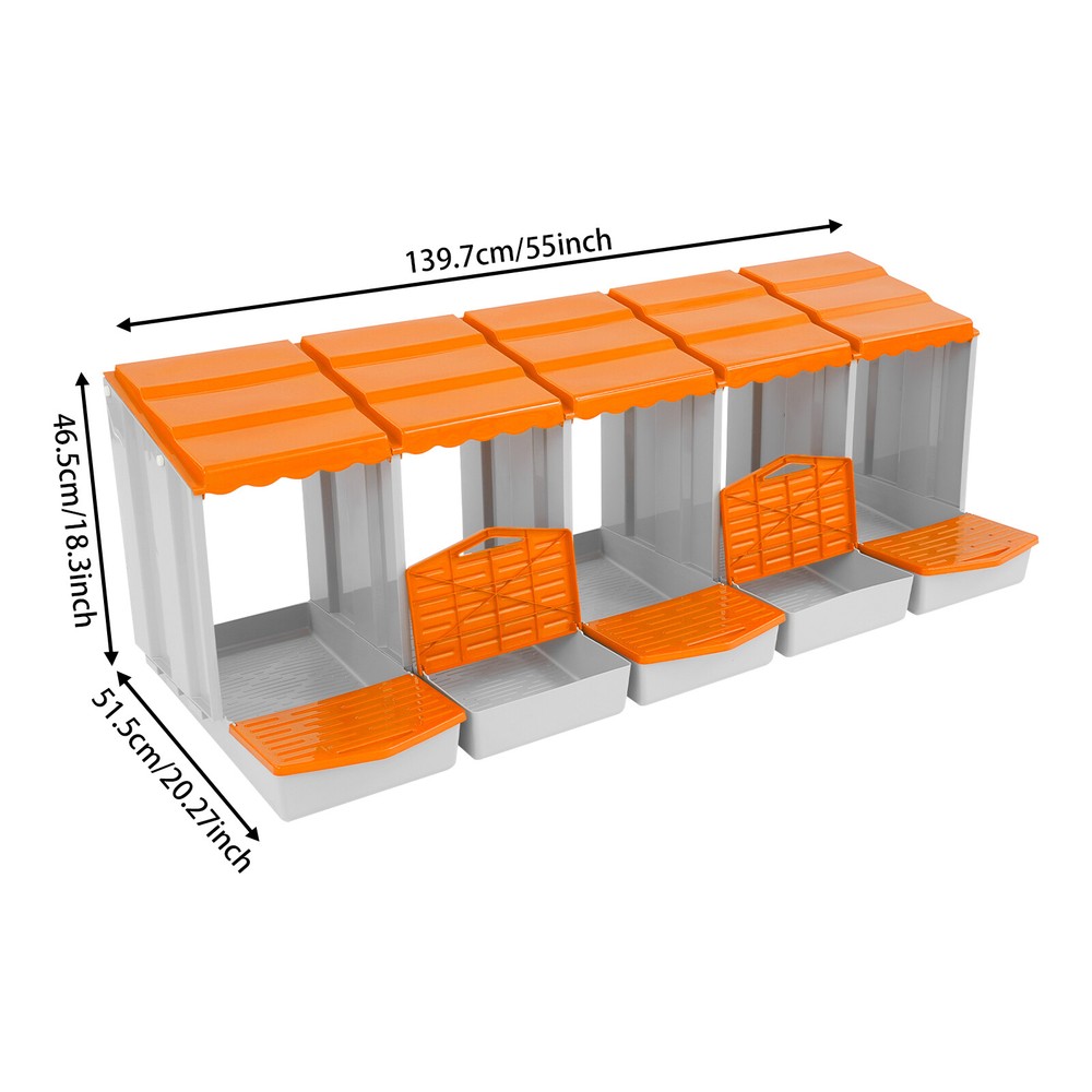 5-Compartment Chicken Nesting Box, Chicken Nest Laying Box with Egg Collection