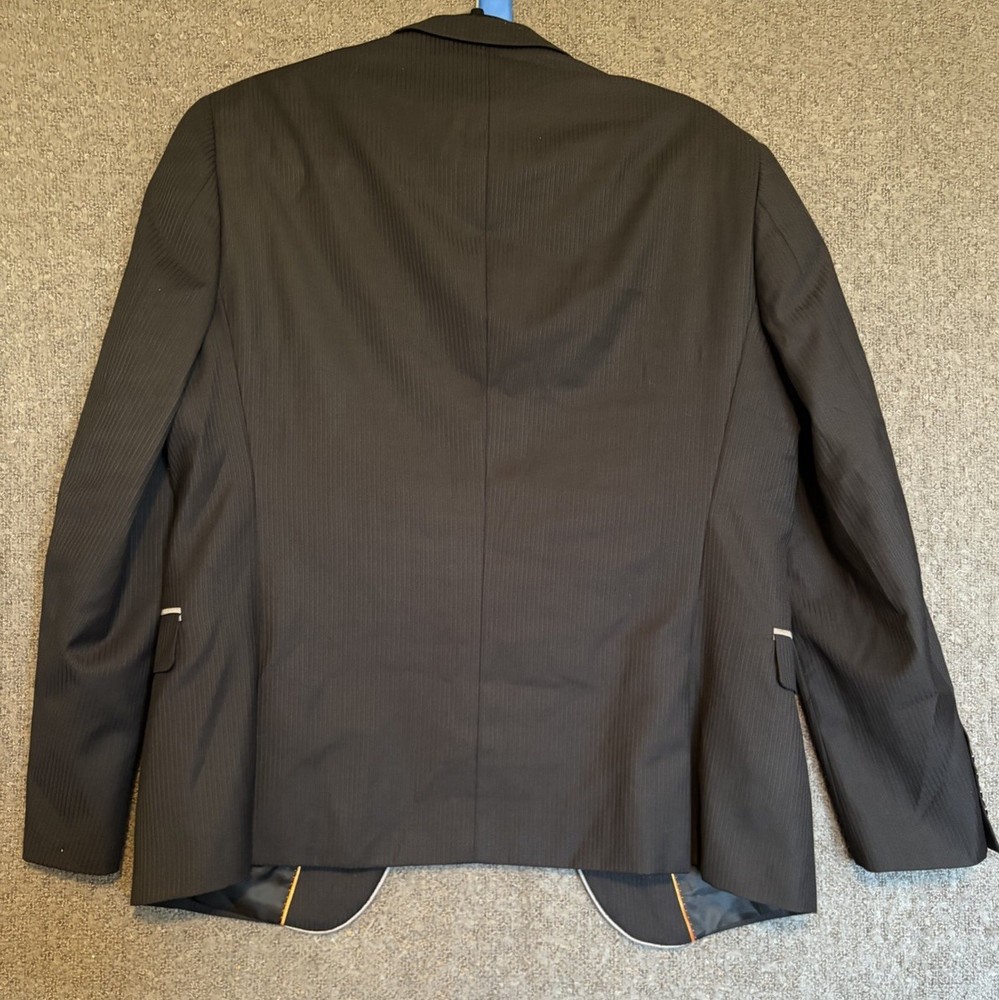 Vitarelli Men's Black Blazer 40S Double-Vented Four-Button Polyester Viscose
