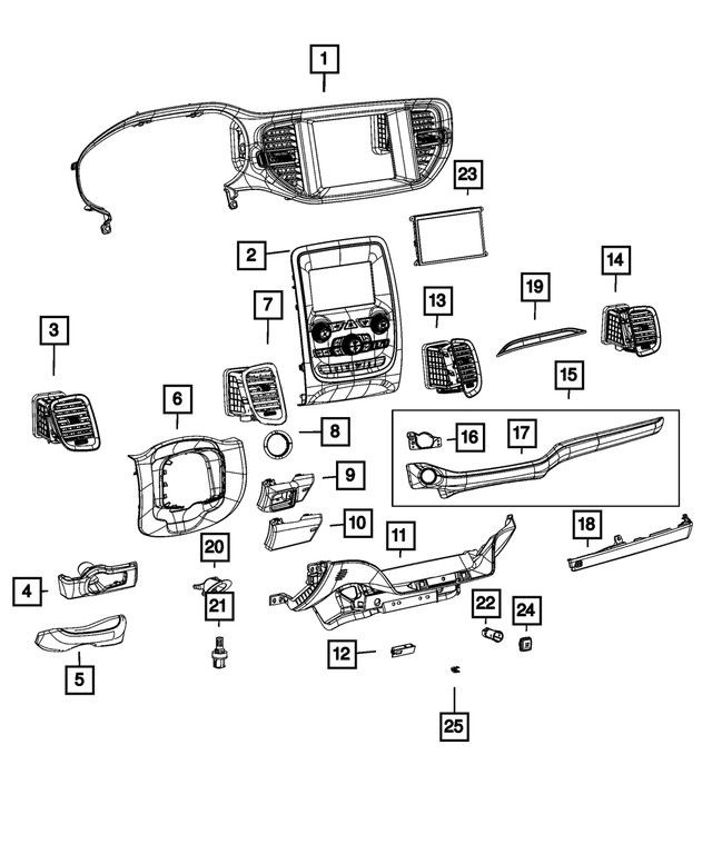 Genuine Mopar Trailer Brake Control Bezel 7fb20dx9aa