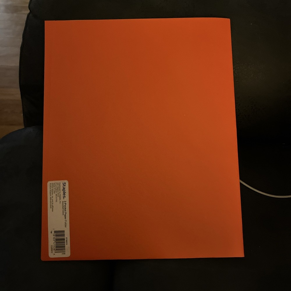 Staples School Grade 2 Pocket Folder Multiple Colors.