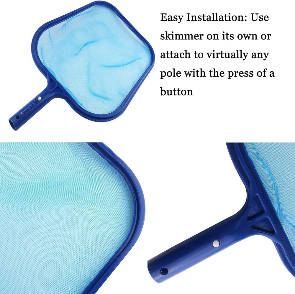 Lightweight Pool Leaf Rake: Durable Fine Mesh Skimmer Net for All Pools