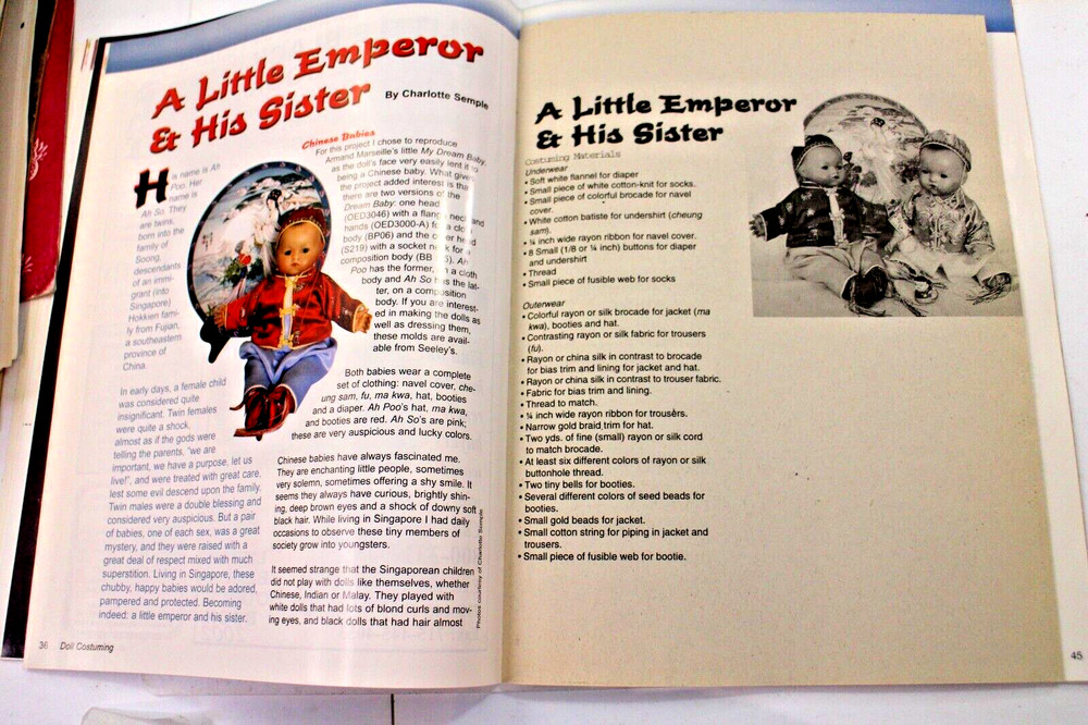 Doll Costuming with Patterns January 2002