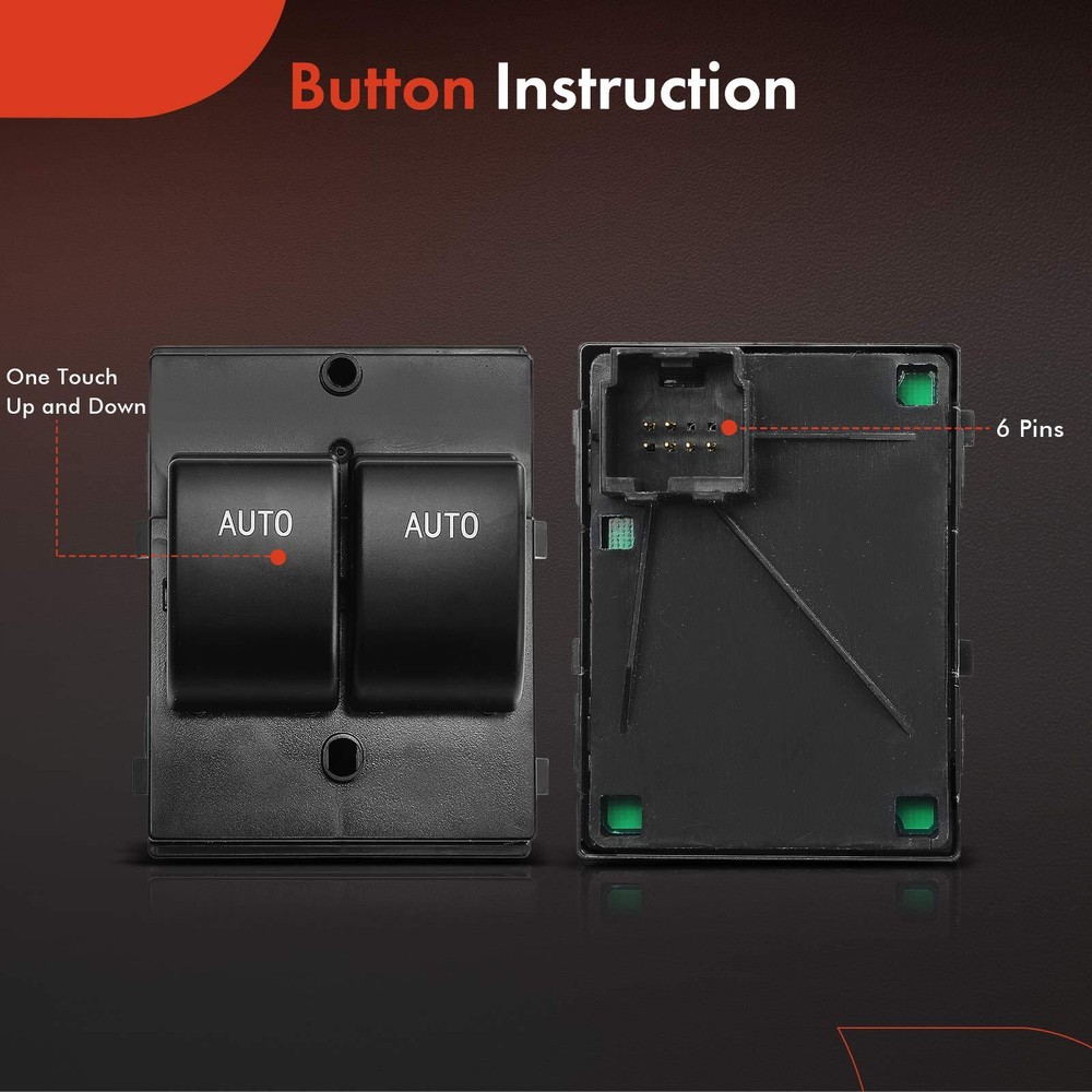 Power Window Switch Front Driver for Ford Mustang 2010 2011 2012-2014 w/ 6-Pin