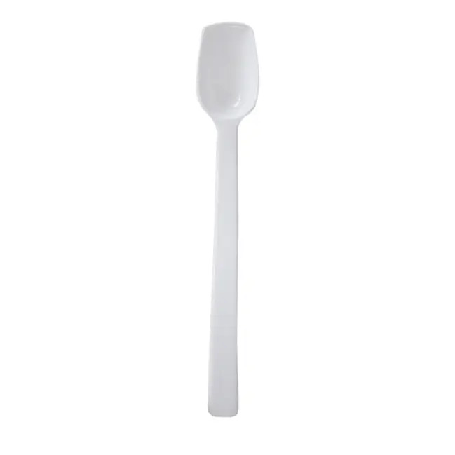 Thunder Group PLBS010WH 3/4 oz White Polycarbonate Solid Buffet Spoon - 1 Doz
