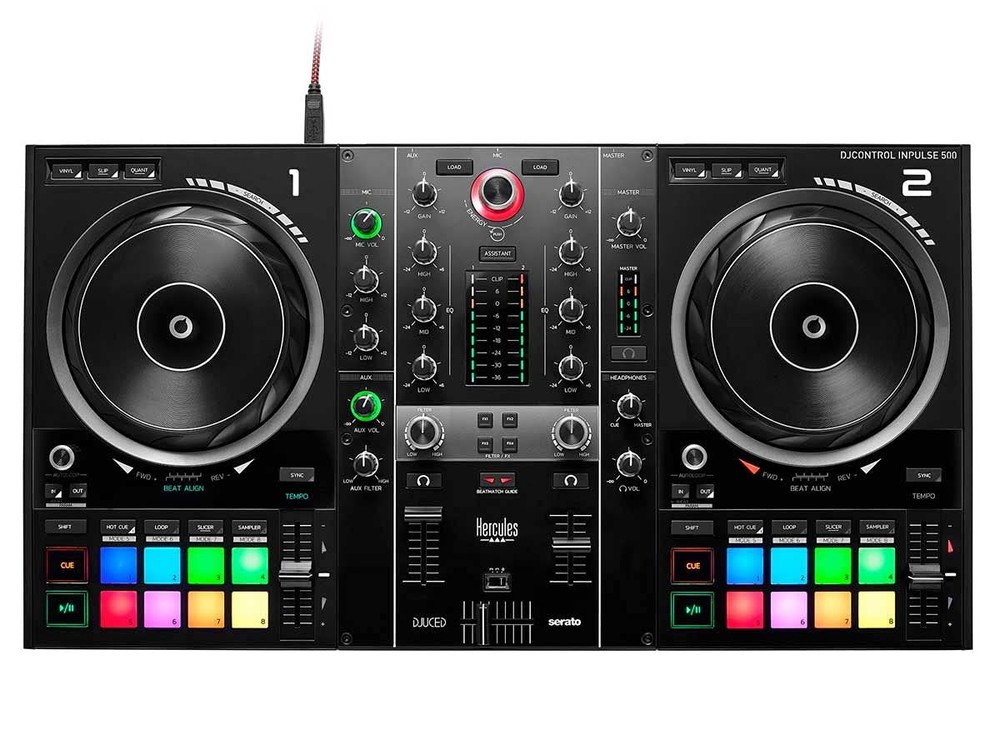 Hercules DJControl Inpulse 500: 2-deck USB DJ controller for Serato and...