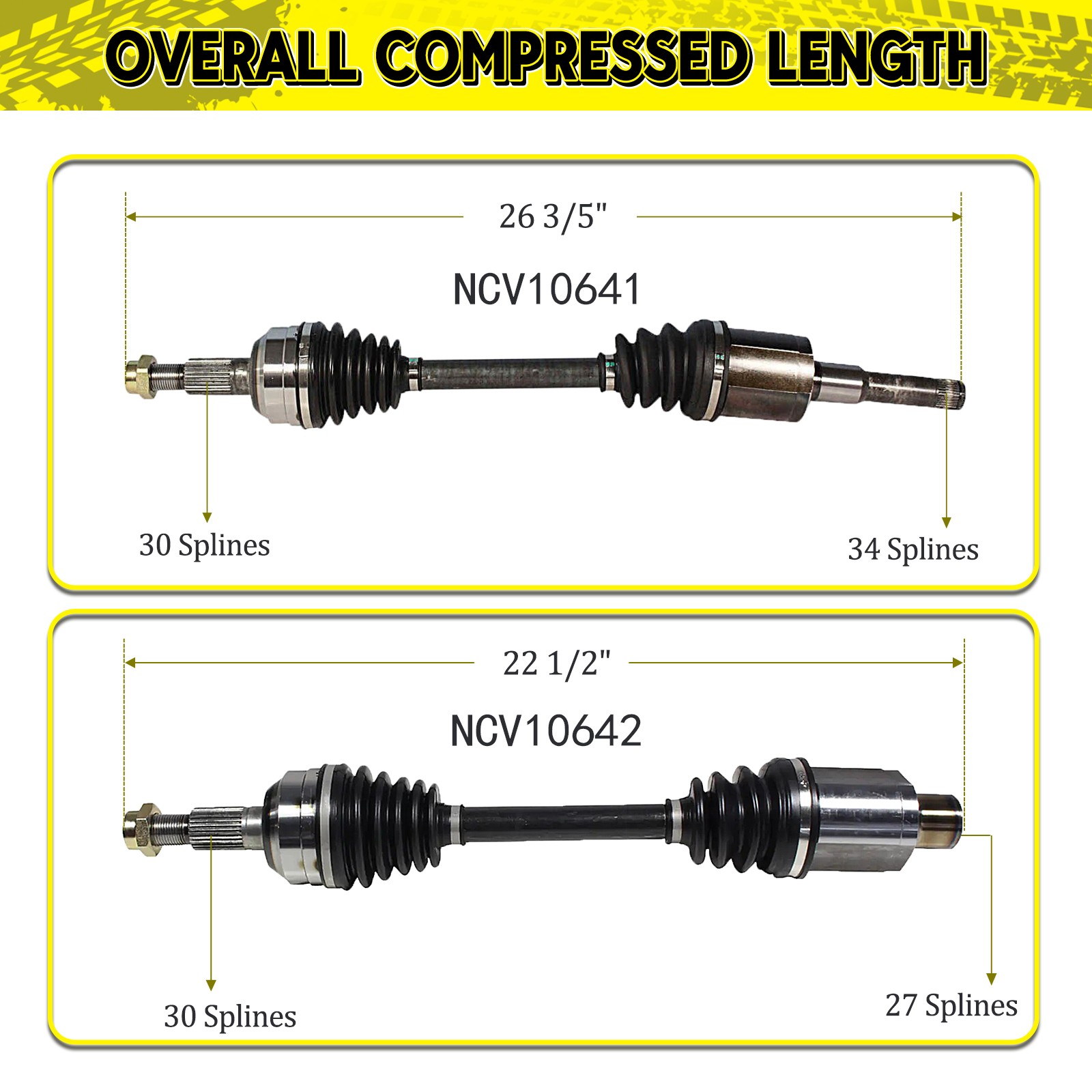 Pair Front CV Axle Shaft for Chevrolet Equinox GMC Terrain L4 2.4L 2010-2017