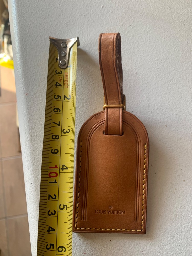Authentic Louis Vuitton large leather luggage tag !