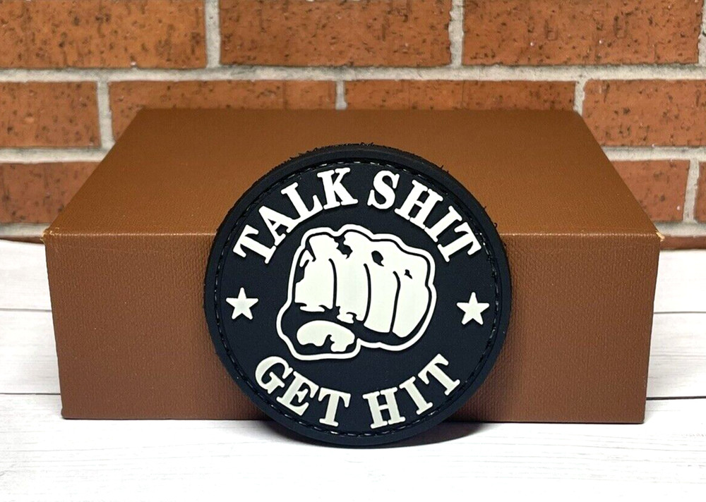 PVC Tactical Morale Patch - Talk Sh*t Get Hit Patch - Hook Back Gun Patch