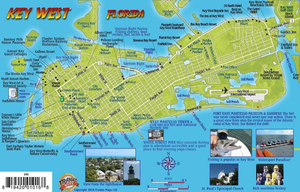 Key West Florida Walking Guide Map Card