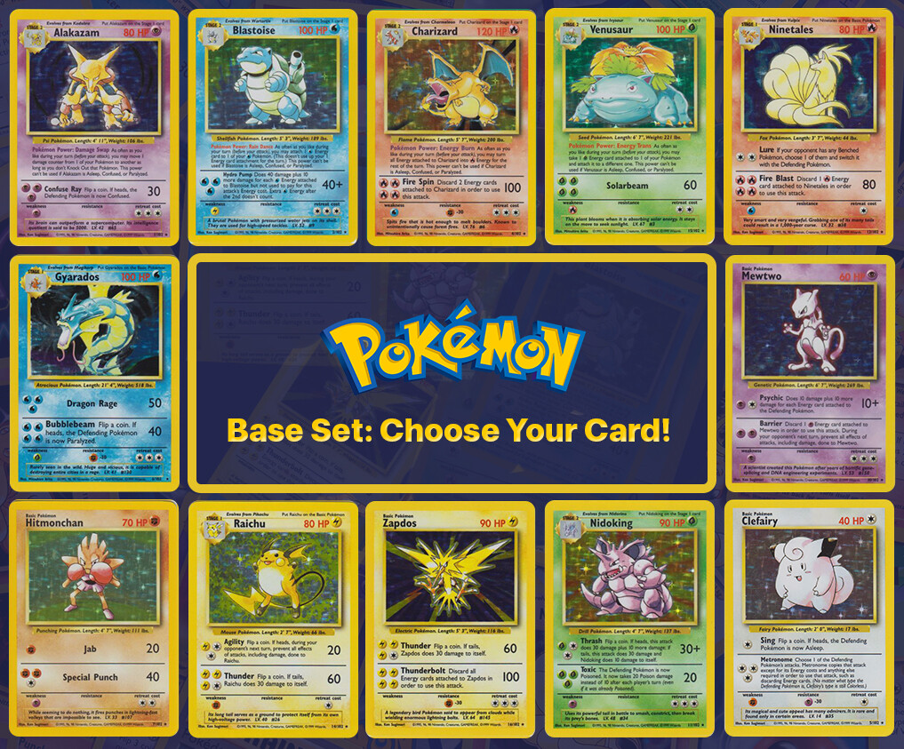 1999 Pokemon Base Set: Choose Your Card! All Cards Available - 100% Authentic
