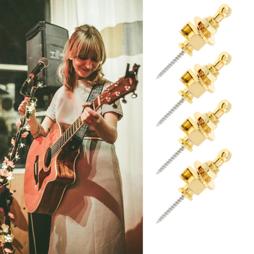 Guitar Strap Locks 4Pcs, Quick Release Metal Guitar Strap Locks with Wrench, Gui