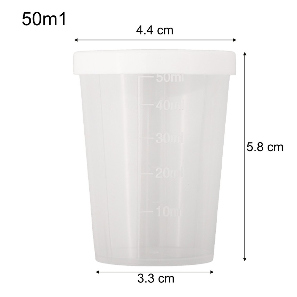 Measuring Cups Sample Storage Laboratory Transparent With White Lids Cap