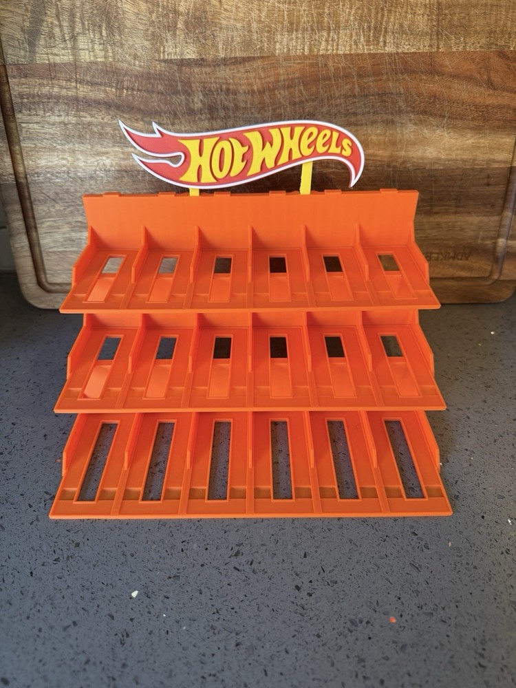 Hot Wheels Car Model Display Stand Custom Storage Rack 1:64 Scale - Orange