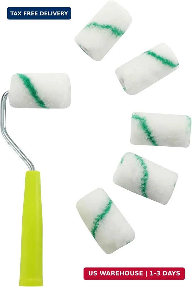 Paint Roller,High-Density Fabric Roller with Frame,Tray,Mini Paint Roller Refill