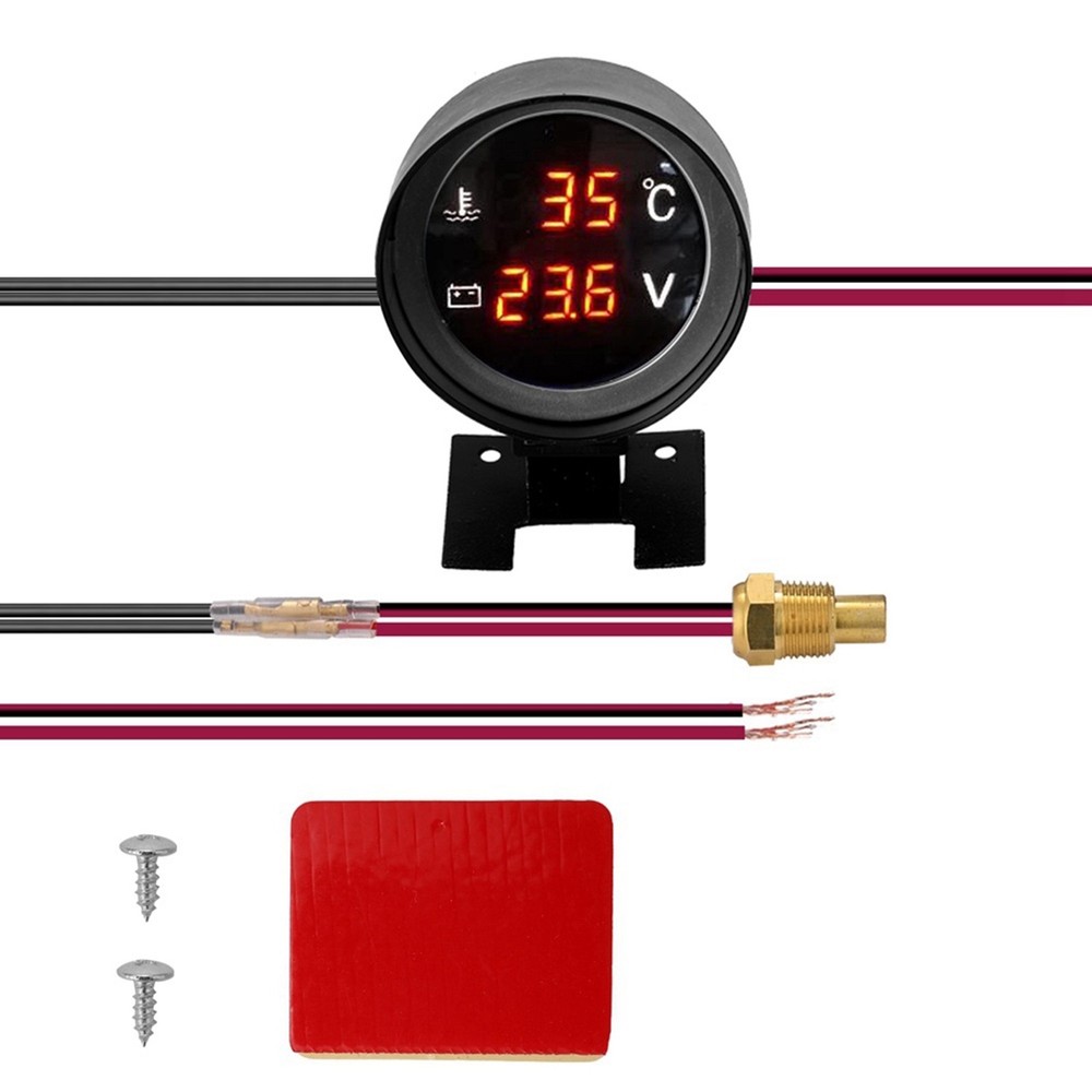 Round LED Digital Car Water Temperature Display Temperature Sensor Tempera2795