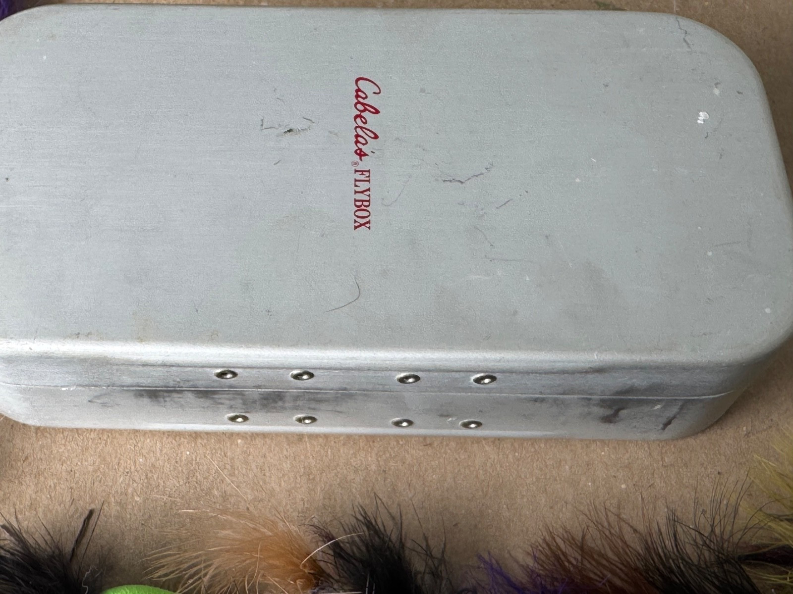 Cabelas Aluminum Fly Box + Over 100 Hoppers Beadheads Streamers Wheatley Clone