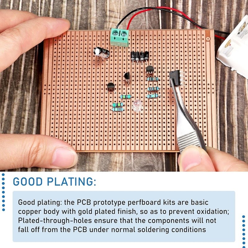 10 Pack Copper Strip Prototype Boards Easy Soldering PCB DIY Electronic Projects