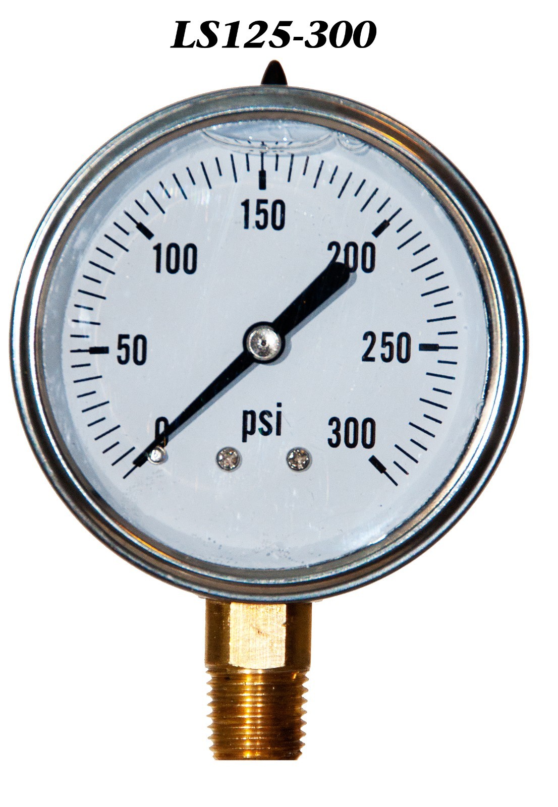 Pressure Gauge 300 PSI, Liquid Filled 2.5” Stainless Steel 1/4" NPT LM