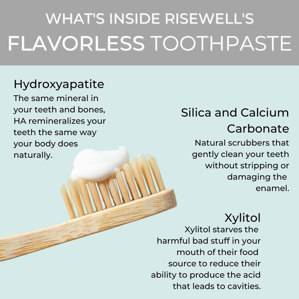 Mineral Unflavored Toothpaste - Hydroxyapatite Flavorless Toothpaste - Made i...