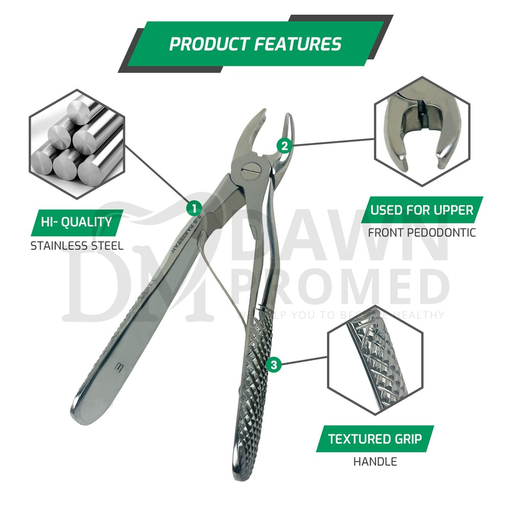 Pedo Extracting Forceps #E for Upper Front Pedodontic Dental Inst German Grade