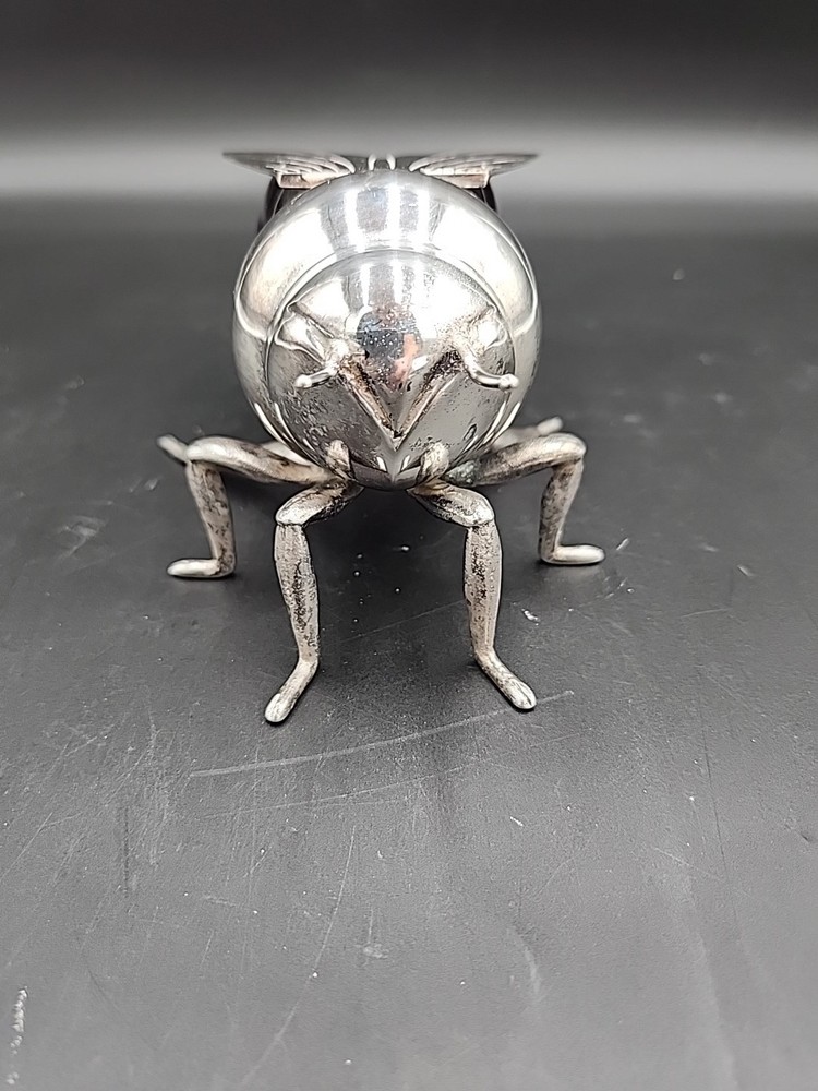 VINTAGE SILVERPLATE RUBY RED GLASS FIGURAL BEE HONEY POT BY IRONGATE PRODUCTS