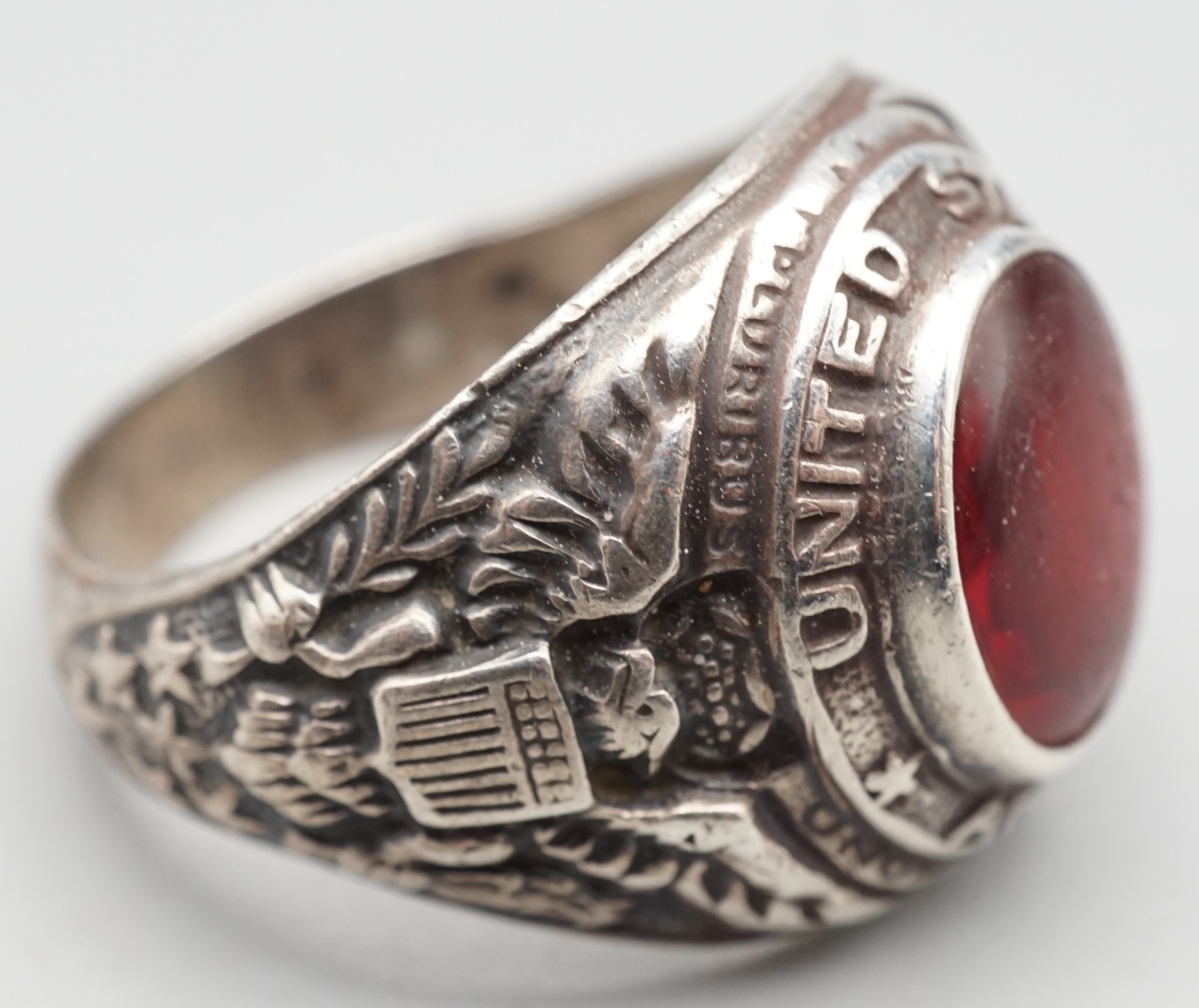 WWII Sterling Army Ring by Uncas SIZE 12