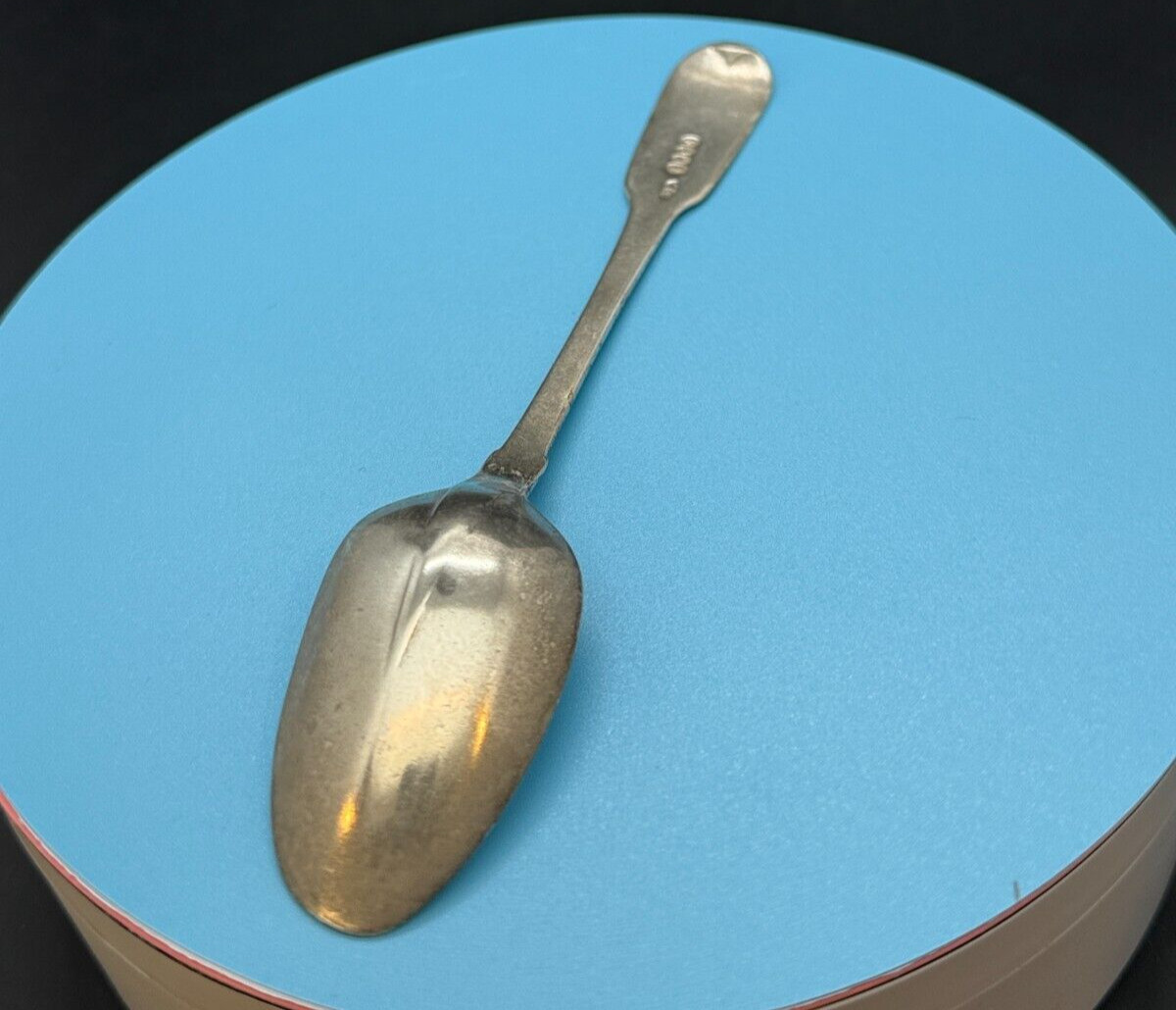 Irish Sterling Teaspoon 1825 Dublin Charles Marsh Rat Tail Fiddle 18.4g