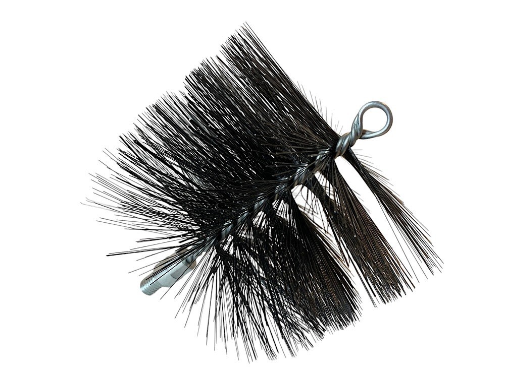 Stove and Fireplace 6" Metal Bristle Brush, Flue Pipe Chimney Vent Cleaning